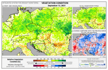 Dopady na vegetaci - Evropa - 12. září 2021