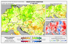 Dopady na vegetaci - Evropa - 17. říjen 2021