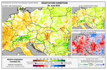 Dopady na vegetaci - Evropa - 26. červen 2022