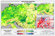 Dopady na vegetaci - Evropa - 5. březen 2023