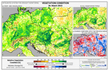 Dopady na vegetaci - Evropa - 26. březen 2023