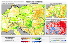 Dopady na vegetaci - Evropa - 7. květen 2023
