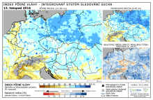 Mapy - Index půdní vláhy - Evropa