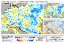 Index půdní vláhy - Evropa - 9. červenec 2023